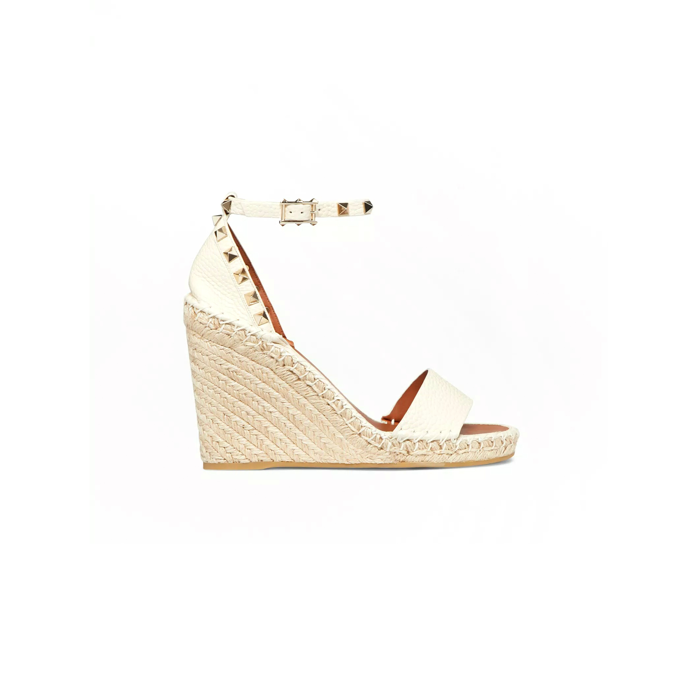 VALENTINO DOUBLE ROCKSTUD GRAINY CALFSKIN WEDGE SANDAL 105MM 1W2S0090VTO_L13 VALENTINO DOUBLE ROCKSTUD GRAINY CALFSKIN WEDGE SANDAL 105MM 1W2S0090VTO_L13
